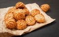 Natural baked coconut cookies or cocoanut macaroons with coco chips