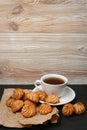 Natural baked coconut cookies or cocoanut macaroons with coco chips Royalty Free Stock Photo