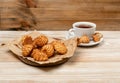Natural baked coconut cookies or cocoanut macaroons with coco chips