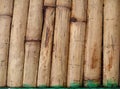 Natural bamboo fence background texture. Asian brown inclined st Royalty Free Stock Photo