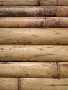 Natural bamboo fence background texture. Yellow dry bark bundled Royalty Free Stock Photo