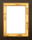 Natural bamboo frame on black Royalty Free Stock Photo