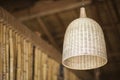 Natural bamboo interior design lampshade detail Royalty Free Stock Photo