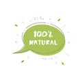 100% Natural banner. Vector illustration.