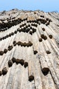 natural basalt columns close up in Garni gorge