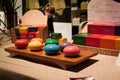 Natural bath soaps on display at Olis Festival in Milan, Italy