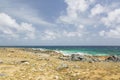 Natural beauty of Aruba. North coast. Amazing desert landscape and blue ocean Royalty Free Stock Photo