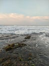 The natural beauty of the beach is full of coral reefs Royalty Free Stock Photo