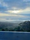 the natural beauty of the mountains at sunrise in Indonesia