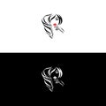 natural beauty salon feminine logo design,women long hair style icon, logo women face on white background,Beauty face abstract Royalty Free Stock Photo