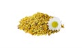 Natural bee pollen on a white background. Nutritional and health supplement. Royalty Free Stock Photo
