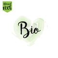 Natural, bio, fresh, healthy watercolor food logo in vector