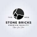 natural black gray stone bricks logo vector illustration design Royalty Free Stock Photo