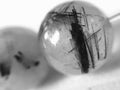 Black rutilated quartz, natural stone Royalty Free Stock Photo
