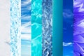 Natural blue gradation collage, blue color in nature