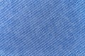 Natural blue linen texture with striped diagonal pattern as background, wallpaper Royalty Free Stock Photo