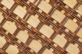 Natural braided bamboo wicker basket texture. Basketry pattern