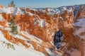 Natural Bridge Bryce Canyon Utah in Winter Royalty Free Stock Photo