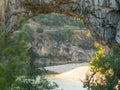 Natural Bridge Pont d`Arc in Southern France Royalty Free Stock Photo