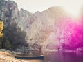 Natural Bridge Pont d`Arc in Southern France Royalty Free Stock Photo