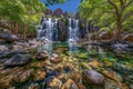 The Natural Bridge waterfall can be found within Springbrook National Park Royalty Free Stock Photo