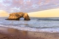 Sunset over the last remaining natural arch. Royalty Free Stock Photo