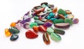 Natural bright coloured semi precious gemstones and gems Royalty Free Stock Photo