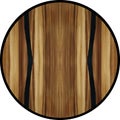 Natural brown tamarind wooden round panel with black border frame