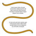 Natural brown twine rope in curls template for your text, vector