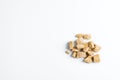 Natural cane brown sugar cubes on a white background. Royalty Free Stock Photo