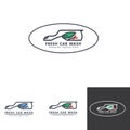 Natural car wash service logo design Royalty Free Stock Photo