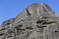 Natural caves for monks in the rock formations of Meteora, Greece Royalty Free Stock Photo