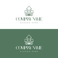 Natural Chestnut leaf logo.Stylish green leaves of chestnut. Farm logo design. Organic product. Royalty Free Stock Photo