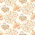 Natural chic boho flower seamless pattern in ditzy wildflower style. Hand drawn organic botanics fashion print. Modern