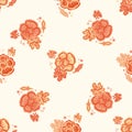 Natural chic boho flower seamless pattern in ditzy wildflower style. Hand drawn organic botanics fashion print. Modern