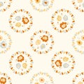 Natural chic boho flower seamless pattern in ditzy wildflower style. Hand drawn organic botanics fashion print. Modern Royalty Free Stock Photo