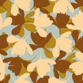 Natural chic boho foliage seamless pattern in ditzy leaf style. Hand drawn organic botanics fashion print. Modern summer