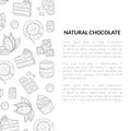 Natural Chocolate Banner Template with Hand Drawn Pattern and Place for Text, Design Element Can Be Used Packaging