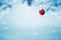 Natural Christmas background falling snow Royalty Free Stock Photo