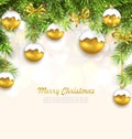 Natural Christmas Background with Fir Twigs Royalty Free Stock Photo
