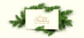 Natural Christmas Note Invitation With Spruce Cuttings Vector