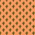 Natural christmas pattern from fir twigs on coral color background. Evergreen needles background Royalty Free Stock Photo