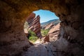 Natural circular frame photo of Red Rocks Park and amphitheater in Morrison Colorado Royalty Free Stock Photo