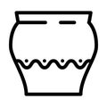 natural clay crockery line icon vector illustration