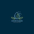 Natural clean water hand sanitizer logo design template Royalty Free Stock Photo