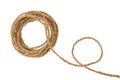 Natural coarse fiber rope coil