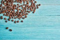 natural coffee Hot drink spilled grains view from above Royalty Free Stock Photo