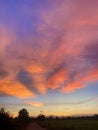 Natural Colorful Dramatic sunset with the beautiful sky in the evening Royalty Free Stock Photo