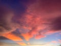 Natural Colorful Dramatic sunset with the beautiful sky in the evening Royalty Free Stock Photo