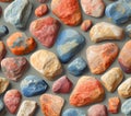 Natural Colorful Pebbles Scattered Stone Texture Pattern Royalty Free Stock Photo